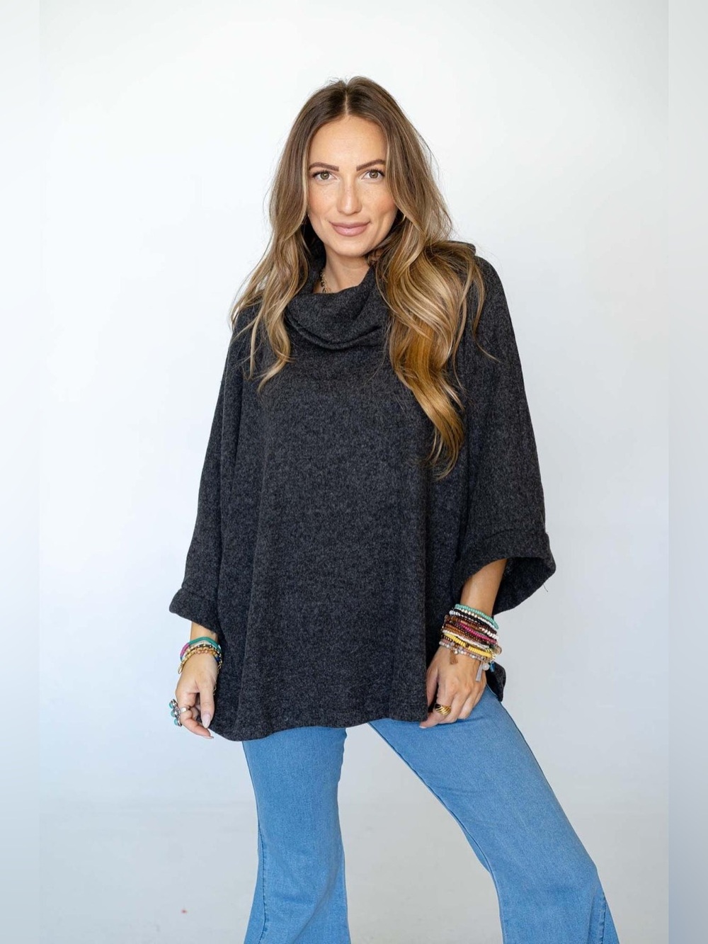 The Nest Your Favorite Oversized Turtle Neck charcoal gray size xl